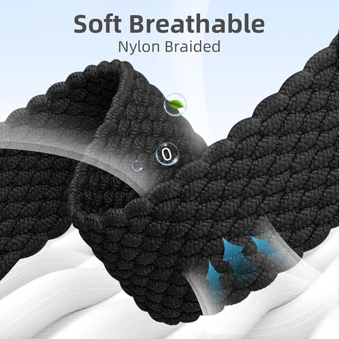 WJK Stretchy Braided Bands Compatible with Apple Watch 38mm 40mm 41mm 42mm 44mm 45mm 49mm for Women Men, Adjustable Soft Nylon Strap for iWatch Series 9 8 7 6 5 4 3 2 1 SE Ultra/Ultra 2 in Saudi Arabia