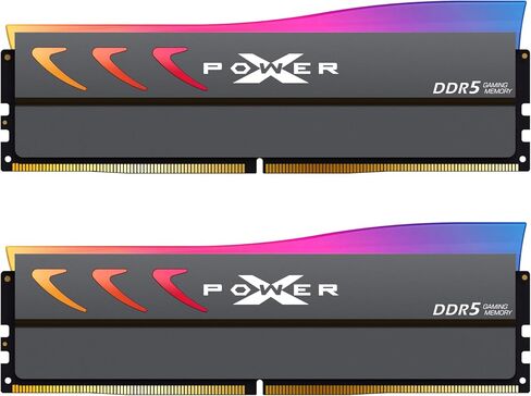 Silicon Power Storm DDR5 64GB (2x32GB) RGB 6400MT/s (PC5-51200) 288-pin CL32 1.4V UDIMM ذاكرة الوصول العشوائي المكتبية ذاكرة الكمبيوتر مع مبدد حراري أسود SP064GXLWU64AFDK in Kuwait