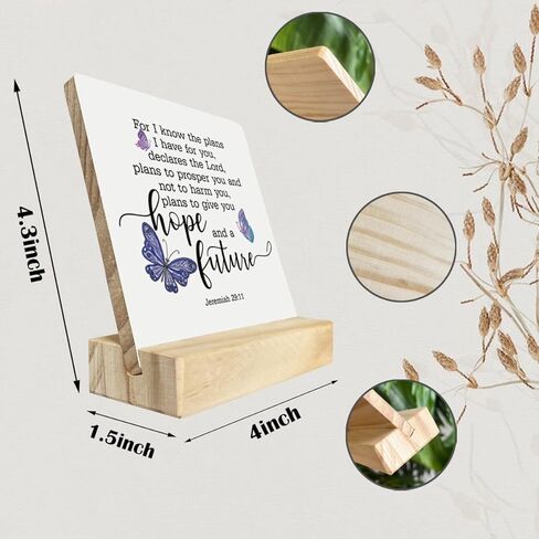 Christian Quote Wood Plaque Gift, Jeremiah 29:11- For I Know the Plans I Have For You, Plaque with Wooden Stand, Meaningful Wood Sign Plaque Gift, Bible Verse Gift Wood Sign, Christian Home Décor in Saudi Arabia