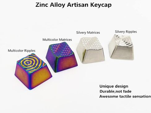 Metal Artisan Keycaps,CNC Zinc Alloy Custom Keycap,Mechanical Keycap,Unique Diamanta Style,Gift Collection,1 Pcs Key (Silvery Matrices) in Kuwait