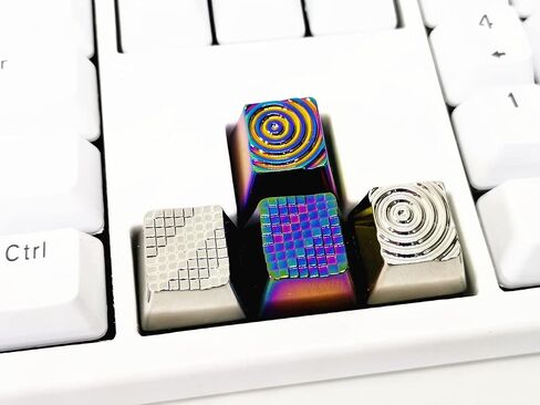Metal Artisan Keycaps,CNC Zinc Alloy Custom Keycap,Mechanical Keycap,Unique Diamanta Style,Gift Collection,1 Pcs Key (Silvery Matrices) in Kuwait