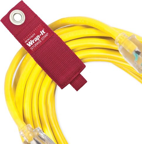 Heavy-Duty Wrap-It Storage Straps - Assorted 10-Pack (Cranberry Red) - Hook and Loop Storage Strap, Extension Cord Organizer, Hose, Cable Straps, Rope Organizer, Electrical, Hose, Garage Wall Hanger in Kuwait