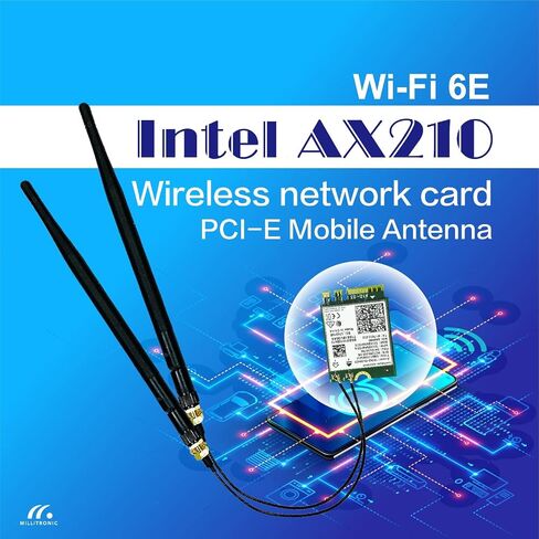 بطاقة Intel WiFi AX210 MM #999M85/ WiFi6E هوائي / Ipex4 / كابل تمديد هوائي 15.3 سم in Saudi Arabia