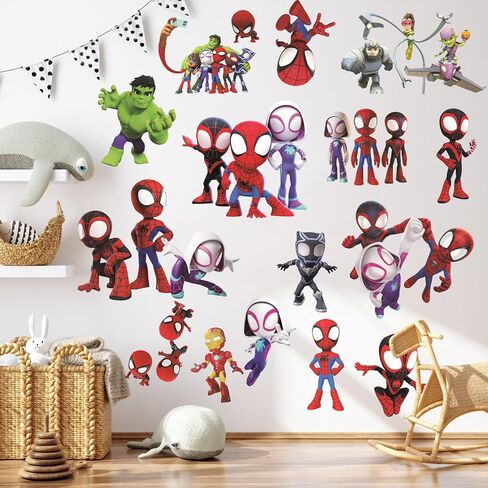Wall Stickers for Kids, Cartoon Character Stickers for Children Room, 59 PCS PVC DIY Removable Stickers for Baby Kids Nursery Girls Bedroom Living Room Playroom Wall Decoration in Saudi Arabia
