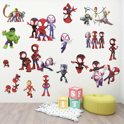 Wall Stickers for Kids, Cartoon Character Stickers for Children Room, 59 PCS PVC DIY Removable Stickers for Baby Kids Nursery Girls Bedroom Living Room Playroom Wall Decoration in Saudi Arabia