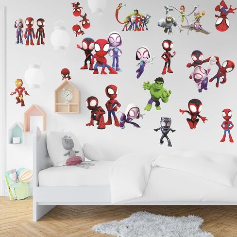 Wall Stickers for Kids, Cartoon Character Stickers for Children Room, 59 PCS PVC DIY Removable Stickers for Baby Kids Nursery Girls Bedroom Living Room Playroom Wall Decoration in Saudi Arabia