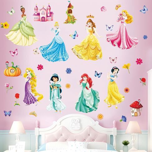 Wall Stickers for Kids, Cartoon Character Stickers for Children Room, 59 PCS PVC DIY Removable Stickers for Baby Kids Nursery Girls Bedroom Living Room Playroom Wall Decoration in Saudi Arabia