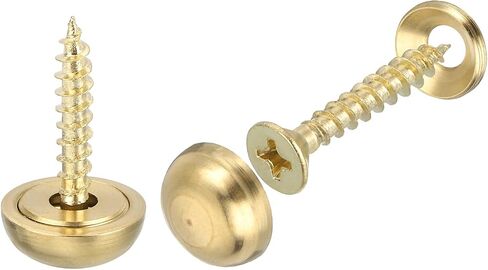 uxcell 16Pcs Brass Decorative Screws with Caps, 9mm Mirror Screws Cover Self-Tapping Screws for Furniture Fixing, Bronze in Saudi Arabia