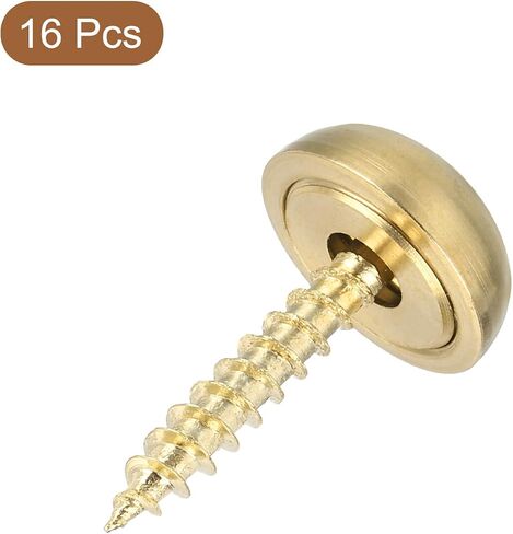uxcell 16Pcs Brass Decorative Screws with Caps, 9mm Mirror Screws Cover Self-Tapping Screws for Furniture Fixing, Bronze in Saudi Arabia