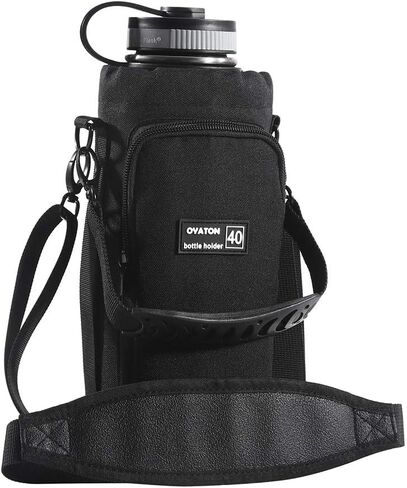 حامل زجاجة مياه مع حزام لزجاجات 32oz - 64oz، حقيبة حامل زجاجات المياه مع جيب ومقبض للمشي والسفر والمشي لمسافات طويلة (باستثناء الزجاجة) in Kuwait