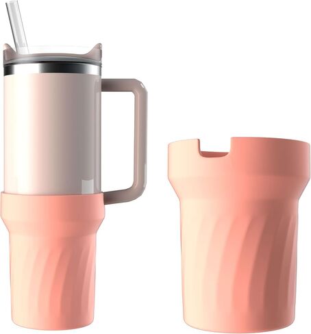 LRITER Water Bottle Carrier Bag with Phone Pocket for 40oz Tumbler with Handle, Adjustable Strap Neoprene Water Bottle Sleeve Pouch for Hiking Camping Travelling. (White) in Saudi Arabia