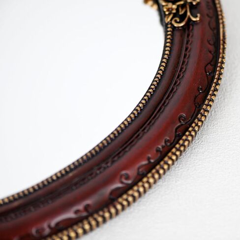 Oval Resin Vintage Mirror, Wall Mounted Decorative Mirror for Entryway, Hallway, Bedroom Oval Mirror 11.8x10 inch (Black) in Saudi Arabia