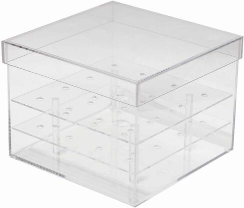 Acrylic Flower Box Pot Wedding Flower Holder Multifunction Rose Water Holder Eyeliner Organizer 25 Hole 2 Tiers Storage Box (25 Holes: 126 * 26 * 15.5cm) in Saudi Arabia