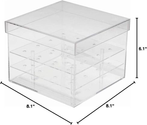 Acrylic Flower Box Pot Wedding Flower Holder Multifunction Rose Water Holder Eyeliner Organizer 25 Hole 2 Tiers Storage Box (25 Holes: 126 * 26 * 15.5cm) in Saudi Arabia