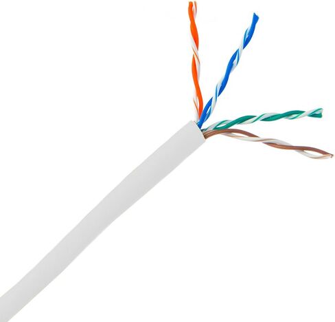1000ft White Cat5e Riser UTP Solid Copper 24AWG 350MHz High Speed LAN Network Ethernet Wire Internet Patch Cable UL ETL CMR in Saudi Arabia