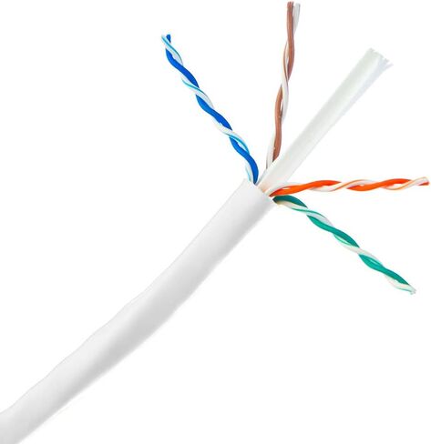 1000ft White Cat5e Riser UTP Solid Copper 24AWG 350MHz High Speed LAN Network Ethernet Wire Internet Patch Cable UL ETL CMR in Saudi Arabia
