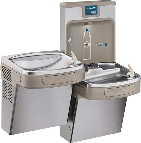 محطة تعبئة زجاجات Elkay LZS8WSSP المحسنة ezH2O ومبرد ADA مبرد من الفولاذ المقاوم للصدأ عالي السعة لتقليل الرصاص وتغيير سريع للفلتر، فردي، من الفولاذ المقاوم للصدأ in Kuwait