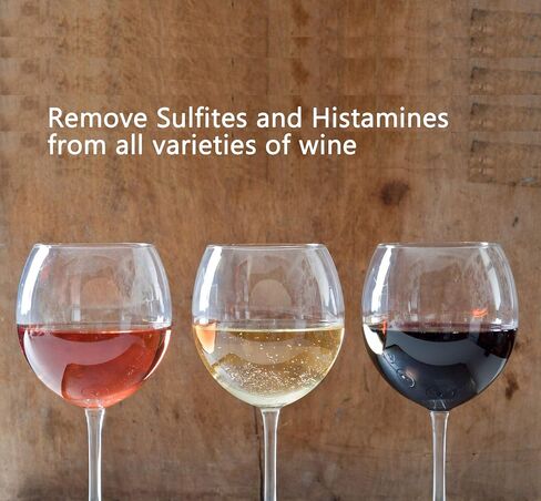 Wine Filters (24 Pack), Remove Sulfite Tannin and Histamines, All Natural Ingredients, Wine Allergy Sensitivity Prevention, Stop Wine Headaches Nausea in Saudi Arabia