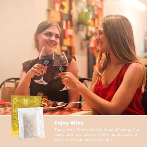 Wine Filters (24 Pack), Remove Sulfite Tannin and Histamines, All Natural Ingredients, Wine Allergy Sensitivity Prevention, Stop Wine Headaches Nausea in Saudi Arabia