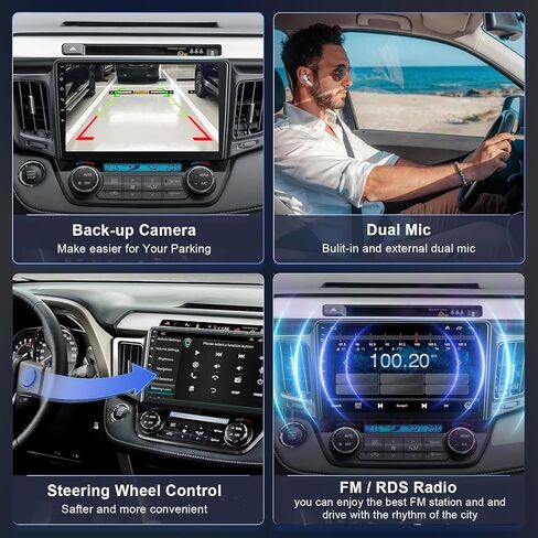 ستيريو راديو السيارة 4G+64G لسيارة Toyota RAV4 2013-2018، Carplay اللاسلكي وAndroid Auto مع Android 12 يدعم البلوتوث/التحكم الصوتي/GPS/WiFi/كاميرا احتياطية/SWC/FM، شاشة لمس IPS مقاس 10.1 بوصة in Saudi Arabia