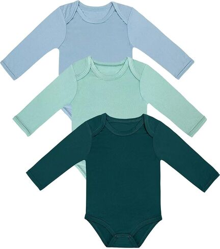 Rayon of Bamboo Baby Bodysuit, Long Sleeve Bodysuits for Boys Girls Infant Soft Clothes 0-24 Months in Saudi Arabia