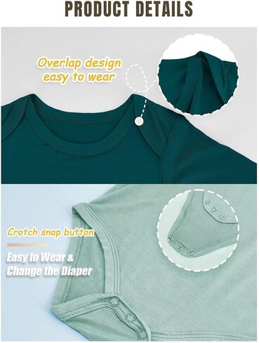 Rayon of Bamboo Baby Bodysuit, Long Sleeve Bodysuits for Boys Girls Infant Soft Clothes 0-24 Months in Saudi Arabia