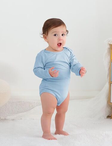 Rayon of Bamboo Baby Bodysuit, Long Sleeve Bodysuits for Boys Girls Infant Soft Clothes 0-24 Months in Saudi Arabia