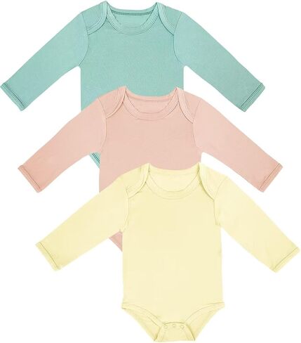 Rayon of Bamboo Baby Bodysuit, Long Sleeve Bodysuits for Boys Girls Infant Soft Clothes 0-24 Months in Saudi Arabia