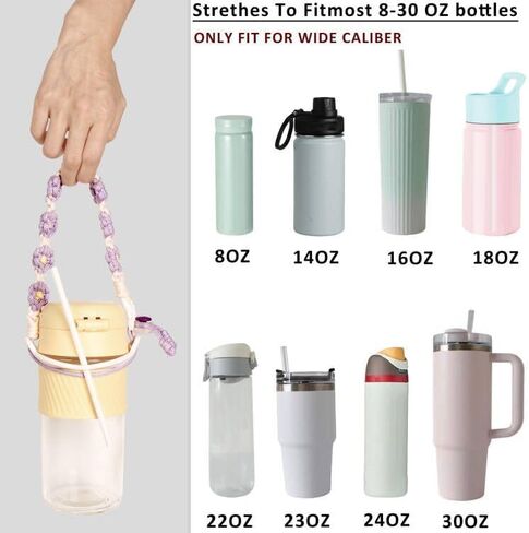 BIHRTC Water Bottle Handle Sling Holder Lanyard Water Bottle Handle Holder Accessories for Wide Mouth Bottles in Saudi Arabia