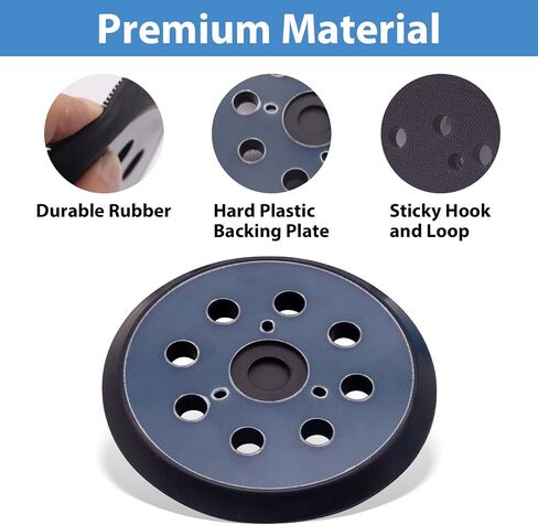5" Sander Replacement Pad for Makita, 5 Inch 8 Hole Hook and Loop Sander Pads for Makita BO5010, BO5030K, BO5031K Compatible with DeWalt D26451,D26453,DW420, Porter Cable 382 (2 Pack) in Saudi Arabia