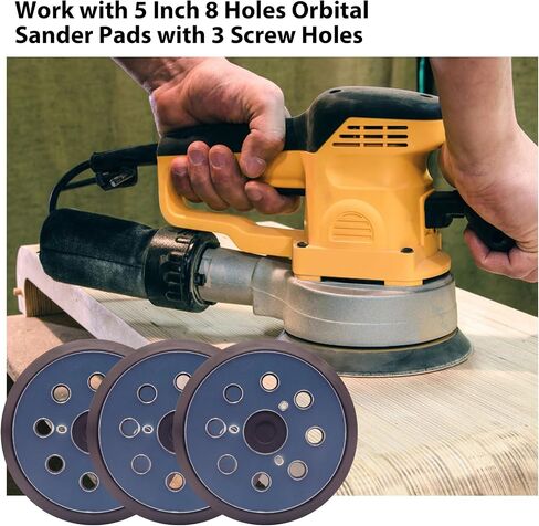 5" Sander Replacement Pad for Makita, 5 Inch 8 Hole Hook and Loop Sander Pads for Makita BO5010, BO5030K, BO5031K Compatible with DeWalt D26451,D26453,DW420, Porter Cable 382 (2 Pack) in Saudi Arabia