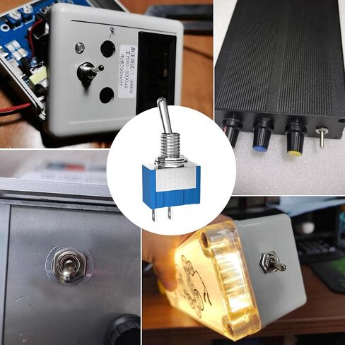 5 Pcs Mini Toggle Switch, 12V/24V/125V/250V, SPST 2 Pin（ON Off）Rocker Toggle Switch with Waterproof Cap, for Automotive Trucks Boats Marine in Saudi Arabia
