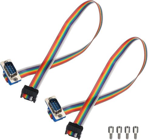 MECCANIXITY 2 قطعة IDC قوس قزح سلك كابل الشريط المسطح FC-أنثى إلى DB9 ذكر 11.8 بوصة طول 2.54 مم أسلاك توصيل اللوح للمشاريع الإلكترونية in Saudi Arabia