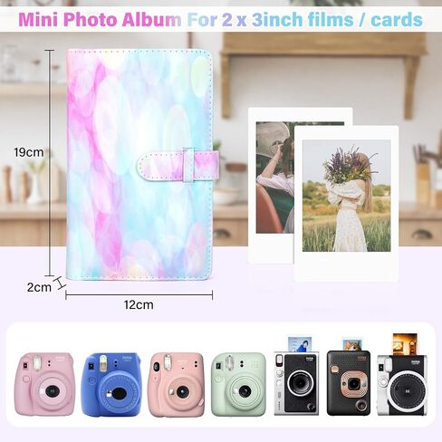 Mini Photo Album for 2x3-Inch Film - 96 Pockets Photo Album for Fujifilm Instax Mini 12/11/9/8/7S/40/90/EVO Instant Camera & Mini Link 2 Printer in Kuwait
