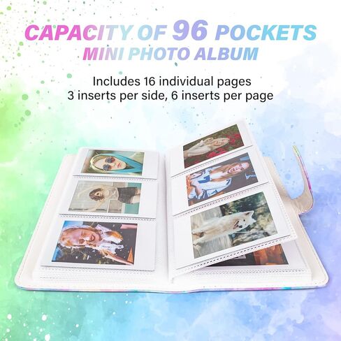 Mini Photo Album for 2x3-Inch Film - 96 Pockets Photo Album for Fujifilm Instax Mini 12/11/9/8/7S/40/90/EVO Instant Camera & Mini Link 2 Printer in Kuwait