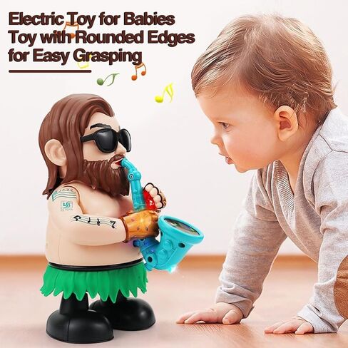 Electric Dancing Saxophone Toy Swinging Walking Music Cool Lights Lovely Shape Electric Toy Babies 1pc in Saudi Arabia