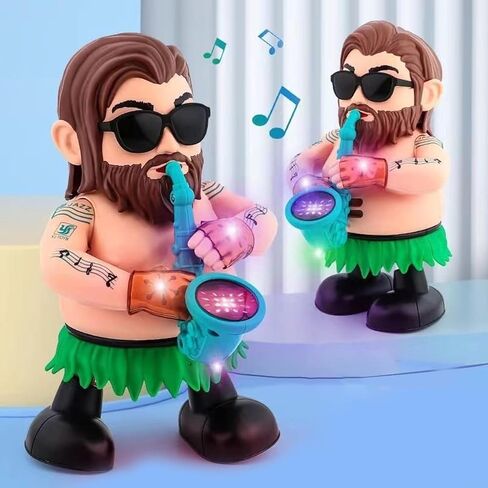 Electric Dancing Saxophone Toy Swinging Walking Music Cool Lights Lovely Shape Electric Toy Babies 1pc in Saudi Arabia