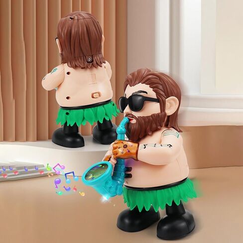 Electric Dancing Saxophone Toy Swinging Walking Music Cool Lights Lovely Shape Electric Toy Babies 1pc in Saudi Arabia
