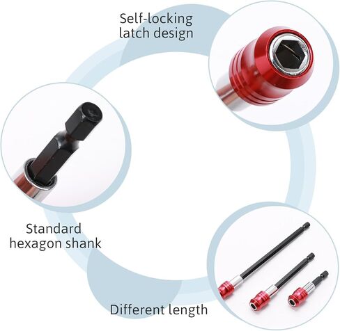 حامل لقم تمديد المثقاب، 3 قطع حامل براغي مغناطيسي، دليل محرك المسمار، حامل طرف لقمة المثقاب، حامل لقمة التأثير، محول برغي مثقاب مع ساق سداسية 1/4 بوصة أدوات كهربائية سداسية in Kuwait