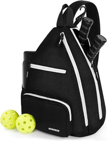AEROBIX Pickleball Bag for Women and Men, Pickle Ball Bag with Upgraded Zippers and Capacity, Padded Pickleball Backpack, Adjustable Pickleball Paddle Bag, Pickleball Sling Bag (Bag Only) in Kuwait