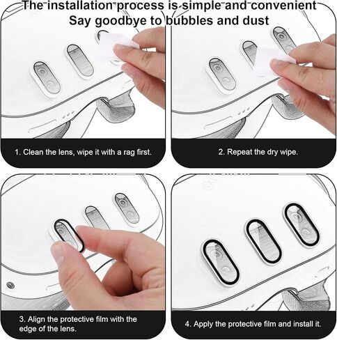 3pcs Camera Lens Protector, Lens Protector for Meta Quest 3 High Transparency Tempered Glass Anti-Scratch Camera Lens Protector (Silver) in Saudi Arabia