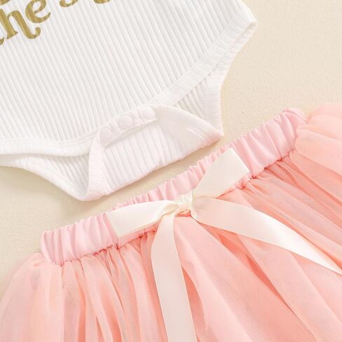 Hoanselay Baby Girl 1st Birthday Clothes One Year Old Short Sleeve Romper and Tulle Tutu Skirt Dress Set Cake Smash Outfits in Saudi Arabia