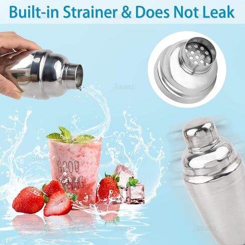 AUEAR, 12 oz/350ml Stainless Steel Cocktail Shaker Bottle Martini Shaker Drink Shaker with Built-in Strainer for Home Bar in Saudi Arabia