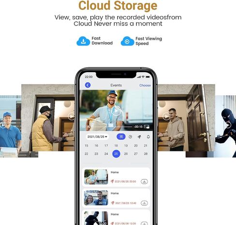 1080P Video Doorbell Camera, Wireless Indoor/Outdoor Surveillance Camera, Cloud Storage, 2.4G WiFi Only, AI Human Detection, Instant Alert, Night Vision, Two Way Audio (Black) in Saudi Arabia