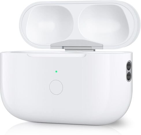 حافظة شحن لاسلكية متوافقة مع AirPods Pro الجيل الأول والثاني، حافظة شاحن بديلة مع زر مزامنة، أبيض نقي in Saudi Arabia
