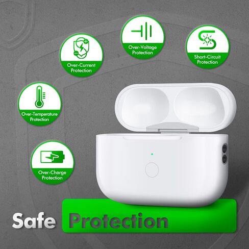 حافظة شحن لاسلكية متوافقة مع AirPods Pro الجيل الأول والثاني، حافظة شاحن بديلة مع زر مزامنة، أبيض نقي in Saudi Arabia