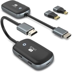 Wireless HDMI Transmitter and Receiver, JESWO Wireless HDMI Extender 1080P Supported, Plug & Play, Portable 2.4G/5G, 4K Decoding, 98FT Range for Streaming Video/Audio to Monitor/Projector/HDTV