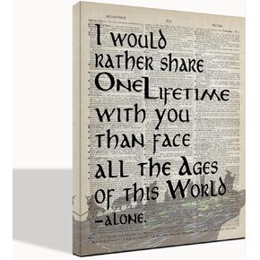 LOTR Gifts, Framed LOTR Poster, Gift for LOTR Decor, I Would Rather Share One Lifetime - Arwen, LOTR Merch, LOTR Birthday Decor, Lord of the Rings Poster, LOTR Canvas Wall Art Decor, 12x15