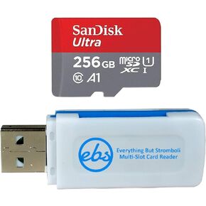SanDisk 256GB Ultra MicroSD Card Compatible with Motorola Phone Works with Moto G Power, One 5G Ace, Moto G Play (SDSQUA4-256G-GN6MN) Bundle with 1 Everything But Stromboli MicroSDXC Card Reader
