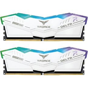 TEAMGROUP T-Force Delta RGB DDR5 Ram 32GB (2x16GB) 6000MHz PC5-48000 CL38 Intel XMP 3.0 & AMD Expo Compatible Desktop Memory Module Ram White FF4D532G6000HC38GDC01